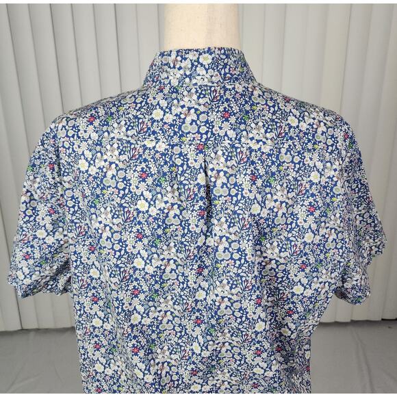 J. Crew Short-Sleeve Cotton Poplin Shirt in Liberty Floral Print Size Large - Picture 5 of 12